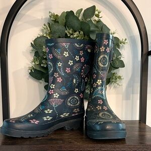 Western Chief Navy Floral Paisley Rain Boots